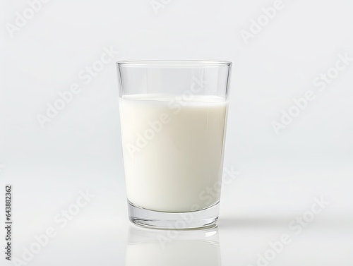 a glass of milk isolated on white