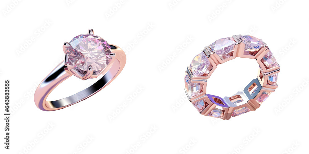Fashion jewelry a diamond ring on a transparent background Fashion jewelry a diamond ring on a transparent background