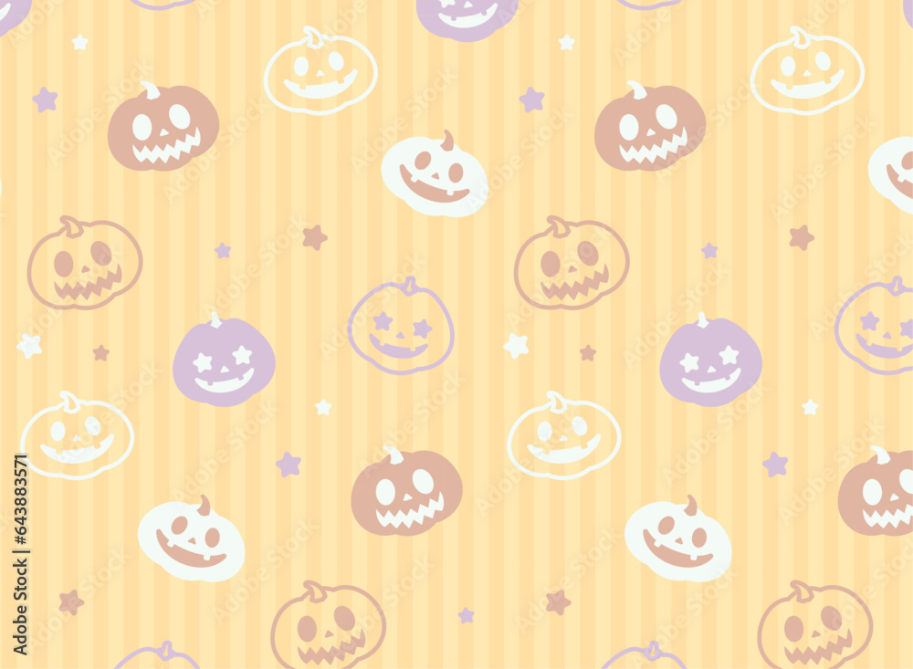 ハロウィンのかぼちゃのシームレスなパターン ハロウィンのかぼちゃのシームレスなパターン