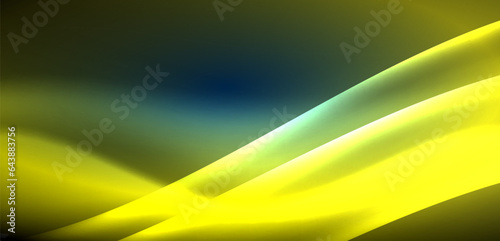 Dynamic waves in ethereal glow of neon lights. Concept merges fluidity of motion with vibrant allure of neon, crafting entrancing backdrop that embodies both vitality and futuristic sophistication
