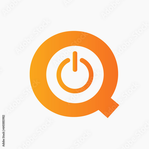Letter Q Power Logo Bolt Sign For Electronic Symbol