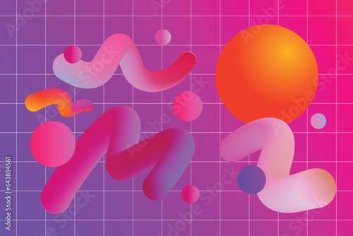 Gradient doodle shapes, illustration vectors. Color wave forms, vibrant waves, Graph, Blend color strokes.