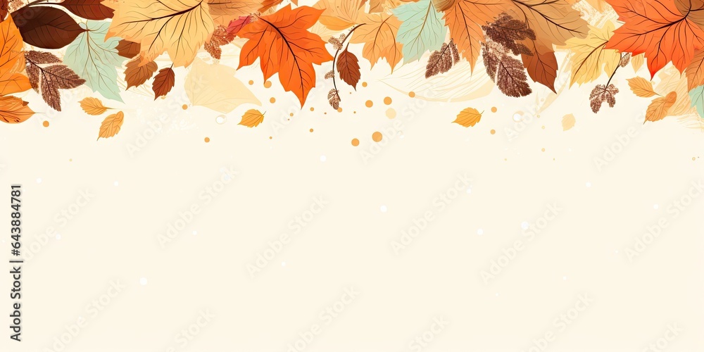 Obraz premium Abstract autumn beauty leaves frame. Seasonal nature art. Fall foliage design. Vibrant October colors. Red and yellow leaves. Colorful leaf border. Fall season illustration