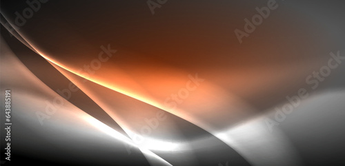 Neon-lit waves surge across background, mesmerizing dance of luminescence and motion. Dynamic backdrop captures essence of energy and modern aesthetics