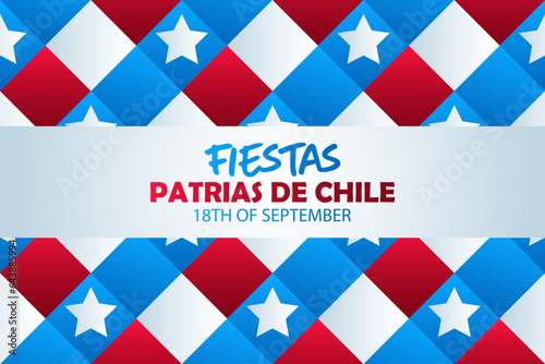 seamless pattern of Chile independence day celebration.