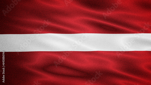 Waving Fabric Texture Of Latvia National Flag Graphic Background