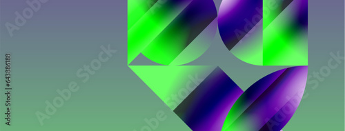 Serene gradient template. Circles and triangles mingle in minimalist perfection. Gentle fusion of forms and hues creates balanced yet captivating backdrop, embodying modern sophistication