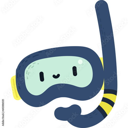 Diving snorkel cartoon illustration