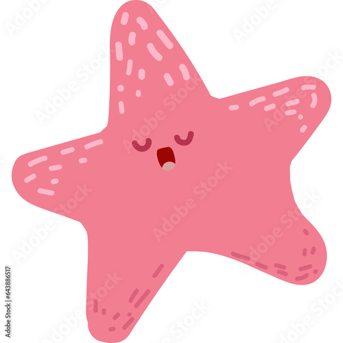 Pink starfish cartoon illustration