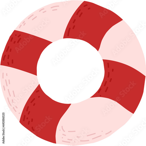 White red swimring cartoon illustration 2