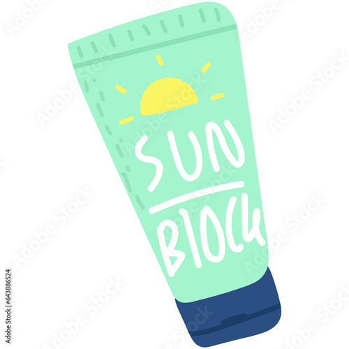 sun block cartoon icon illustration