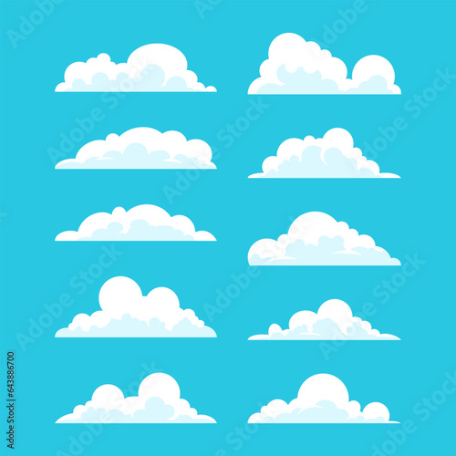 Set of Hand drawn Clouds Illustration