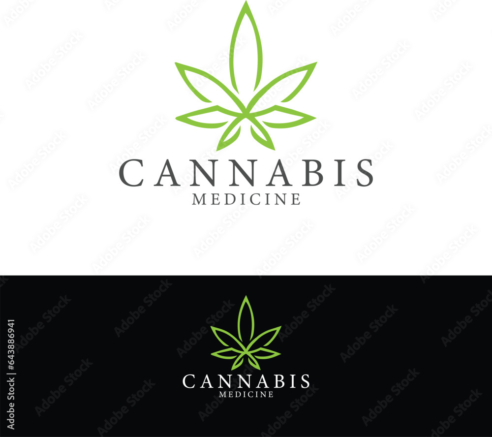 cannabis leaf logo vector icon. Creative marijuana health medical cannabis vector designs