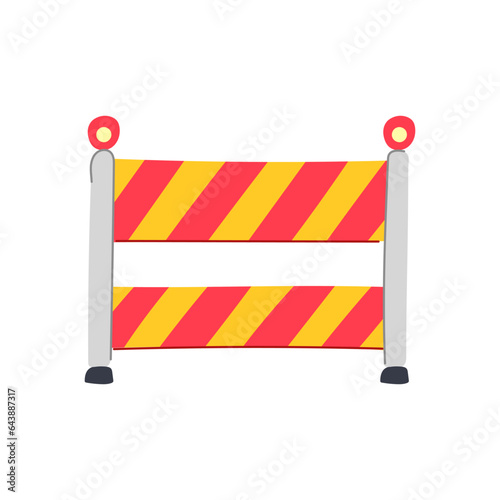 fence road barrier cartoon. block caution, stop security, highway repair fence road barrier sign. isolated symbol vector illustration