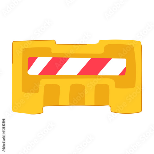 caution road barrier cartoon. stop security, highway repair, border cone caution road barrier sign. isolated symbol vector illustration