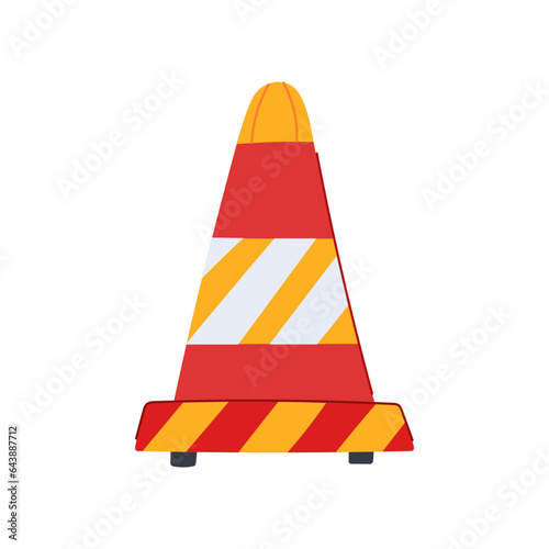 stop road barrier cartoon. security highway, repair border, cone block stop road barrier sign. isolated symbol vector illustration