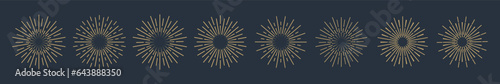 Sunburst collection. Fireworks. Sunburst icons. Retro sunburst design. Sunburst best quality with sun rays collection.. Vector illustration