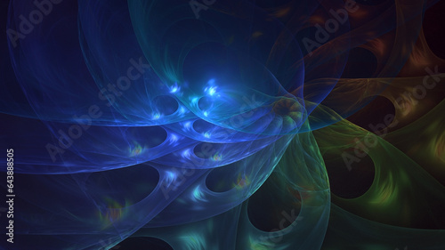 3D manual rendering abstract colorful fractal light background