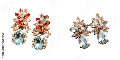 Elegant transparent background showcases luxury earrings as a fashion statement