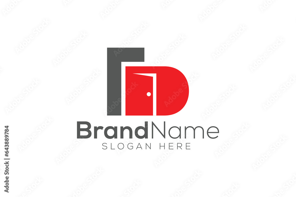 Minimal and Professional letter R D door vector logo design Minimal and Professional letter R D door vector logo design