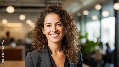 Wallpaper Mural Portrait of a woman in a thriving corporate office leading HR initiatives Torontodigital.ca