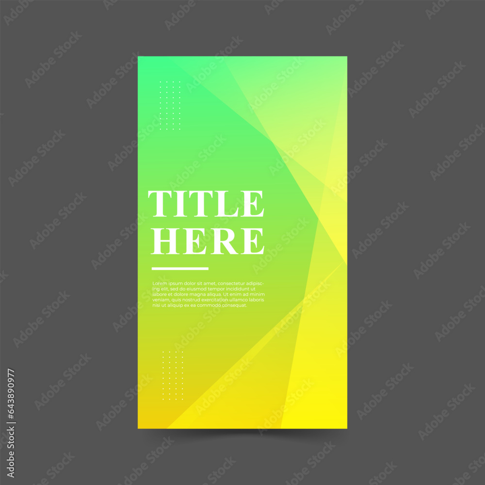 Fototapeta premium creative story background, green and yellow gradation, slash , abstract memphis, eps 10