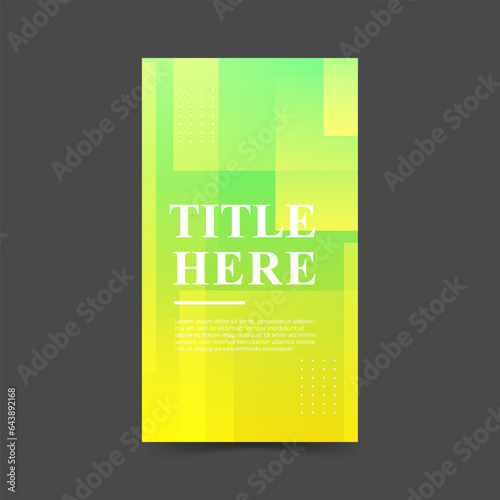 creative story background  green and yellow gradation  slash   abstract memphis  pattern  eps 10