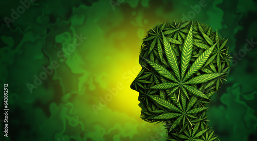 Cuadro en lienzo Marijuana Health risks and cannabis smoking dangers with cognitive function and