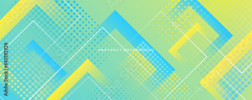Colorful geometric abstract background overlap layer on bright space with halftone effect decoration. Modern graphic design element rhombus style concept for banner, flyer, card, cover, or brochure