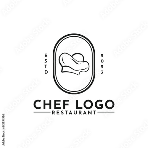 Chef and restaurant logo design vintage retro