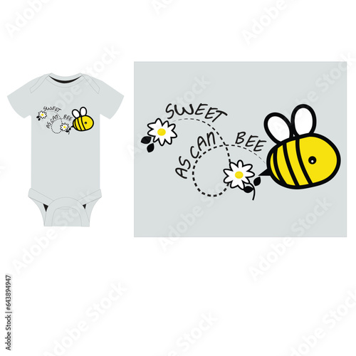 baby romper girls flower hey bee print 