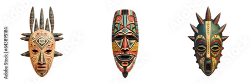 The African Kholuka mask from the Yaka tribe is used in initiation rituals transparent background