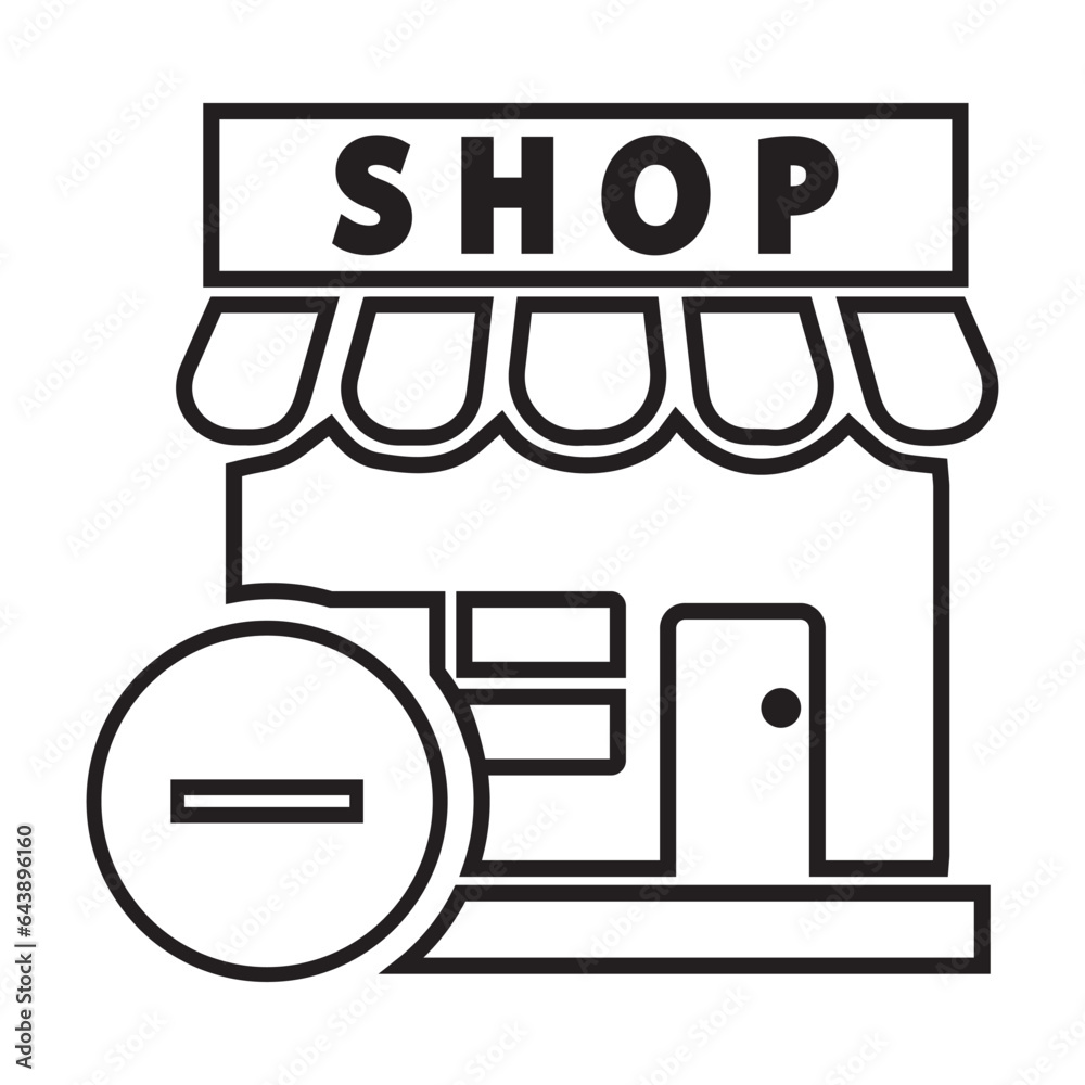 Remove store, delete, store icon Remove store, delete, store icon