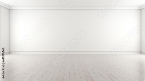 empty blank white room modern space interior 3d rendering