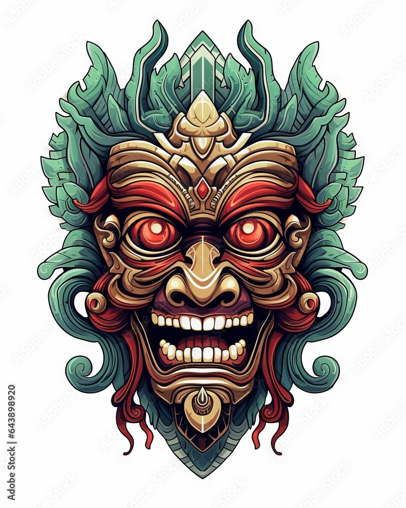 Scary monster mask design isolated on plain background