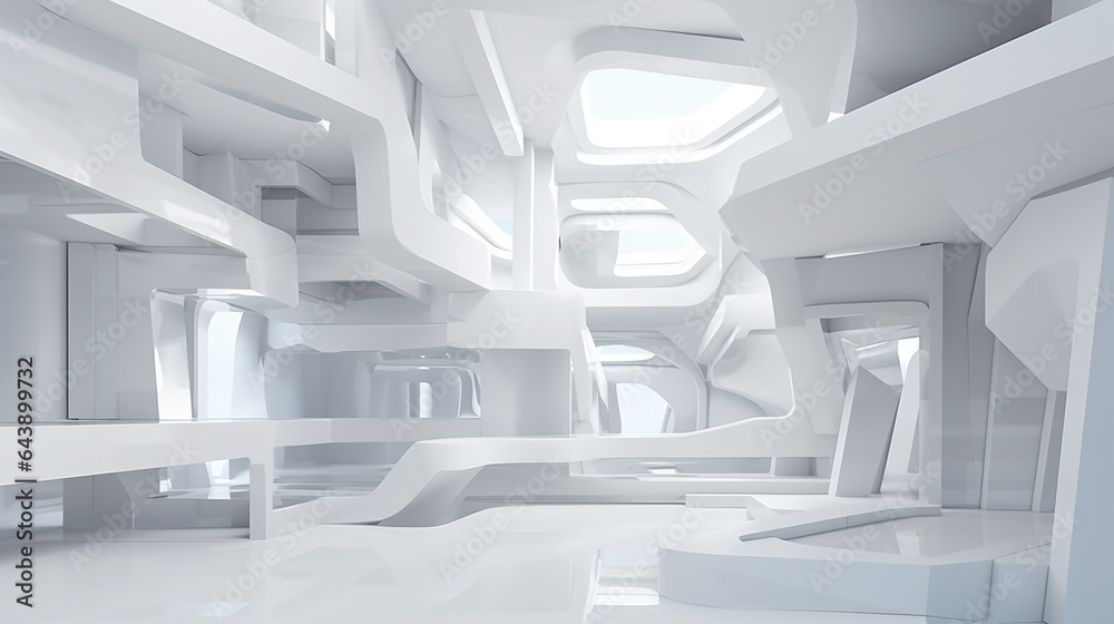 abstract architecture background. modern white interior Stock ...