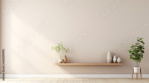 empty wall mock up in Scandinavian style interior © pjdesign