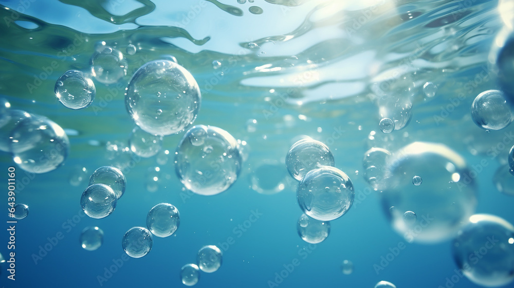 air bubbles under water 3d rendering