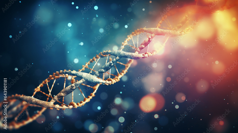 damage section of DNA in minimalism. diagnosis and early detection genetic mutations disorders gene therapy modification of cells - obrazy, fototapety, plakaty 