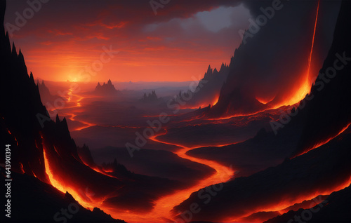 the surface of the lava, background, Generative AI	