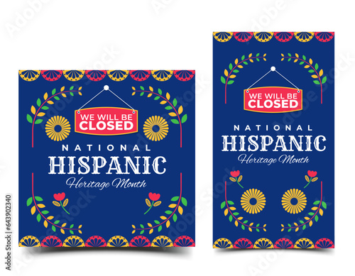 Hispanic heritage month social media post and story vector template design