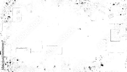 Dust and scratches of White Grainy Texture Isolated On Black Background. Dust Overlay Texture. Noise Particles. Rough Grunge Shabby Scratched Torn Dust Texture. Distressed Overlay Surface texture.