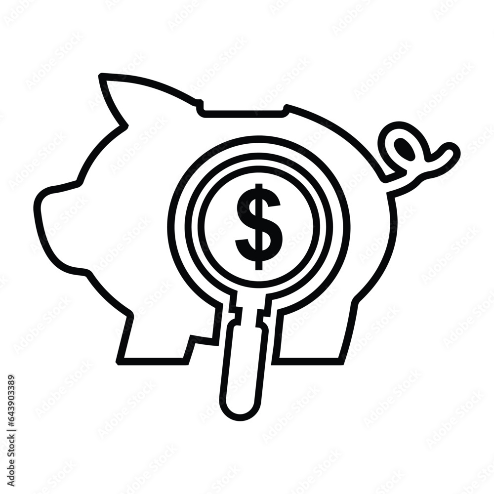 Search savings, dollar, fund icon Search savings, dollar, fund icon