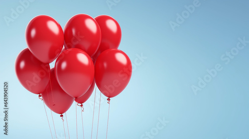 red helium balloons. birthday balloon flying for party