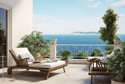 terrace with a view of the ocean © Graphicex2