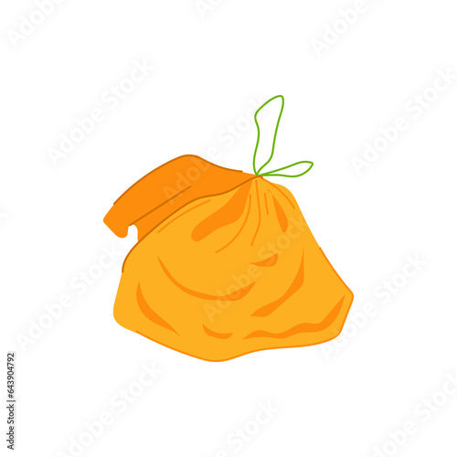 rubbish trash bag cartoon. recycle bin, full paper, pack sign rubbish trash bag sign. isolated symbol vector illustration