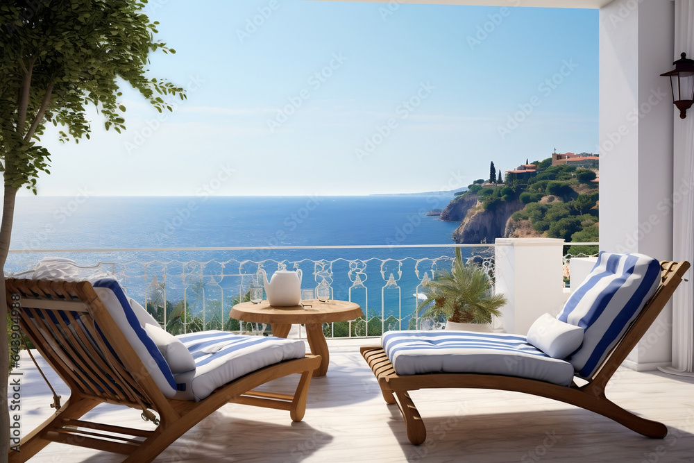 terrace overlooking the sea