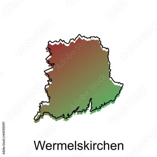 Map Of Wermelskirchen City Modern Colorful design, illustration vector design template photo