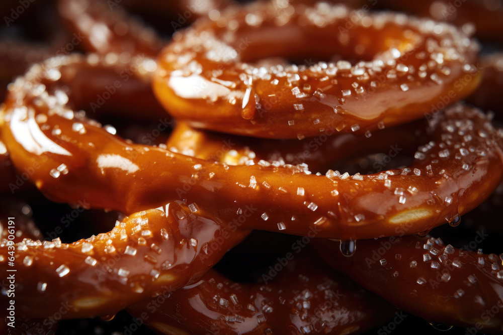 Pretzel with sesame seeds close-up Pretzel with sesame seeds close-up