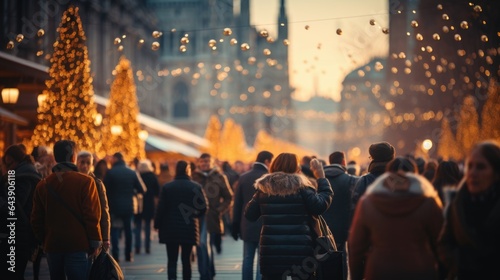 soft of blurred shopping mood with bokeh light. black friday season.